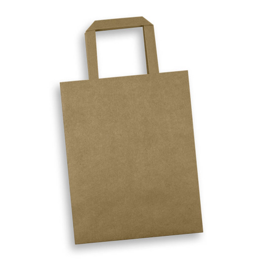 Medium Flat Handle Paper Bags Natural